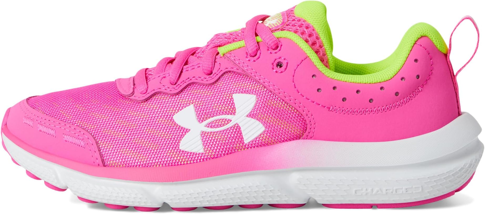 Кроссовки Under Armour Kids Assert 10, цвет Rebel Pink/High Vis Yellow/White — фото 4
