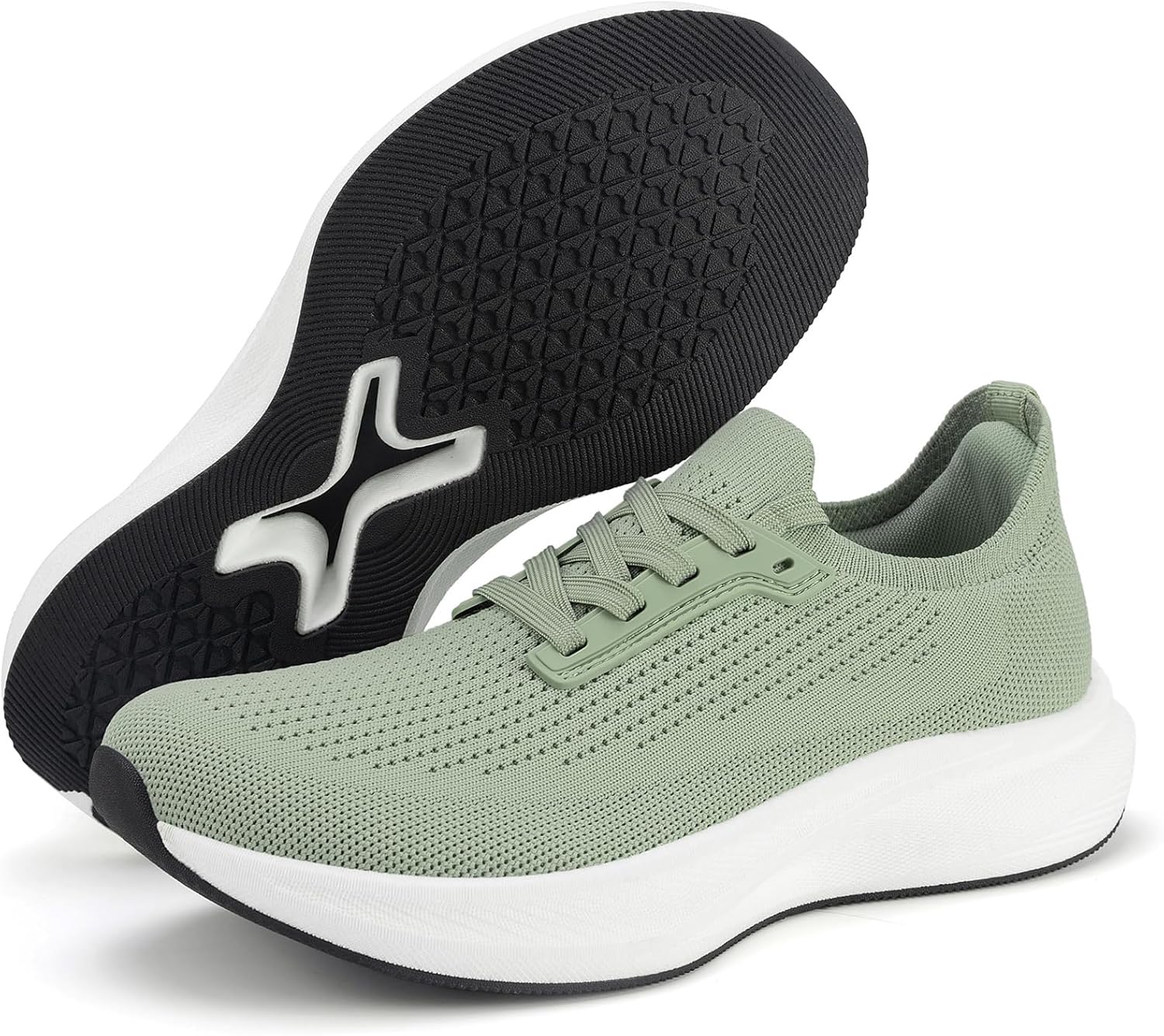 

Мужские кроссовки Moodeng с широкой носковой частью, поддерживающие с амортизирующей подошвой для бега по дороге и комфортной ходьбы, зеленый