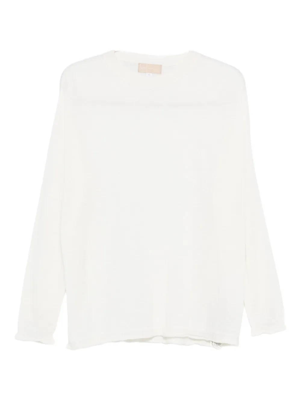 

Джемпер с круглым вырезом и длинными рукавами 120% Lino, белый