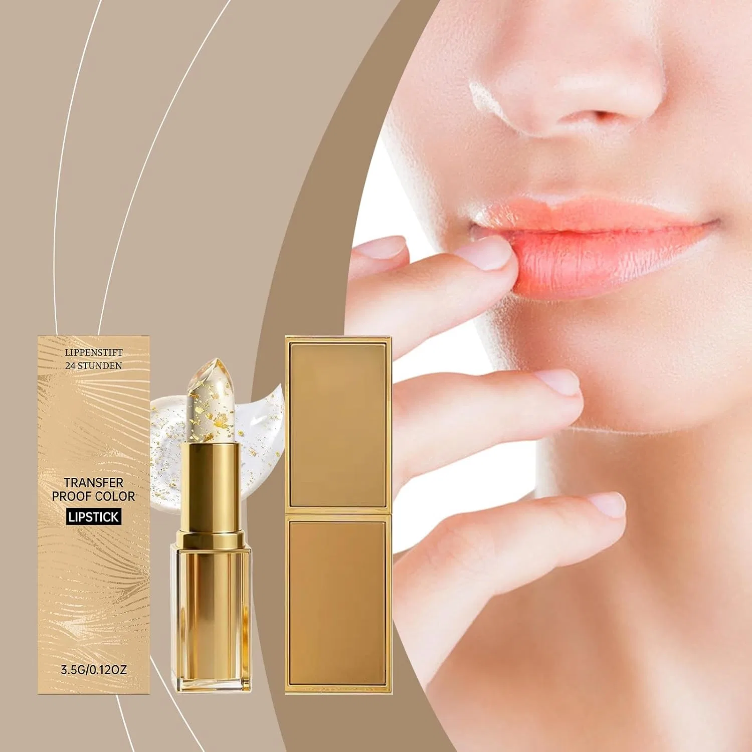 PH-адаптивная помада-бальзам для губ с золотой фольгой Generisch, Pack Of 2 — фото 2