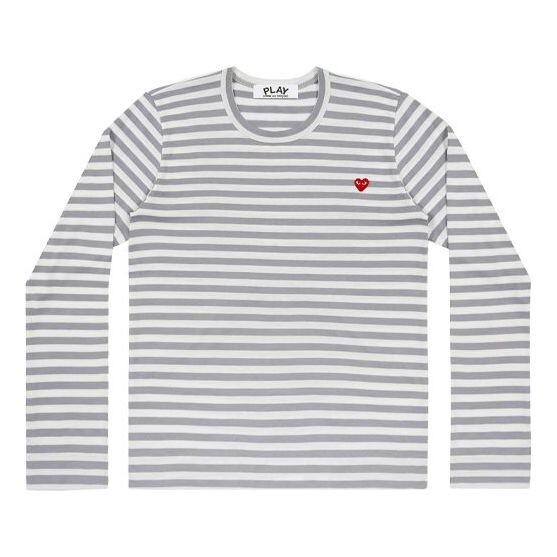 

Футболка striped mini logo tee 'grey' Comme Des Garcons Play, белый