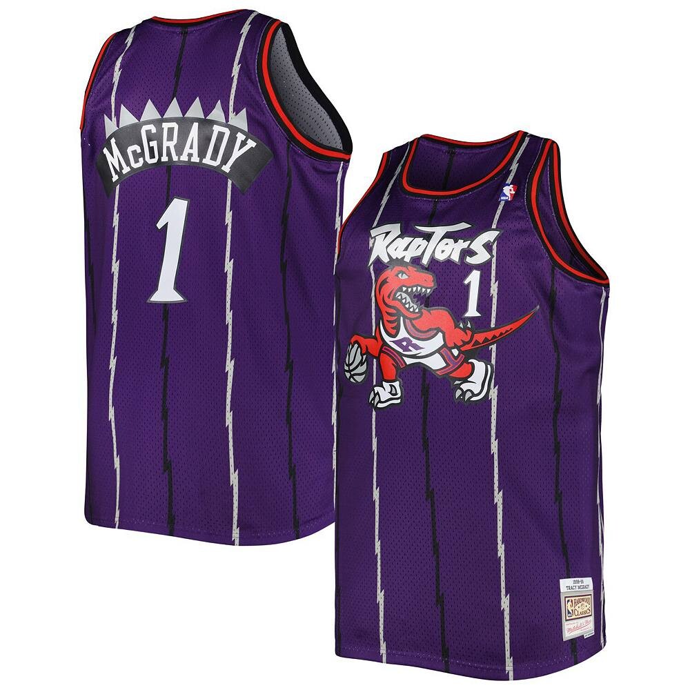 

Мужская майка Mitchell & Ness Tracy McGrady Purple Toronto Raptors Big & Tall Hardwood Classics 1998-99 Swingman, цвет Rpt Purple