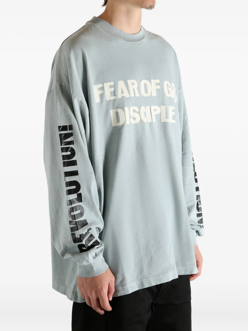 Свободная футболка с длинными рукавами Disciple Fear Of God, синий — фото 3