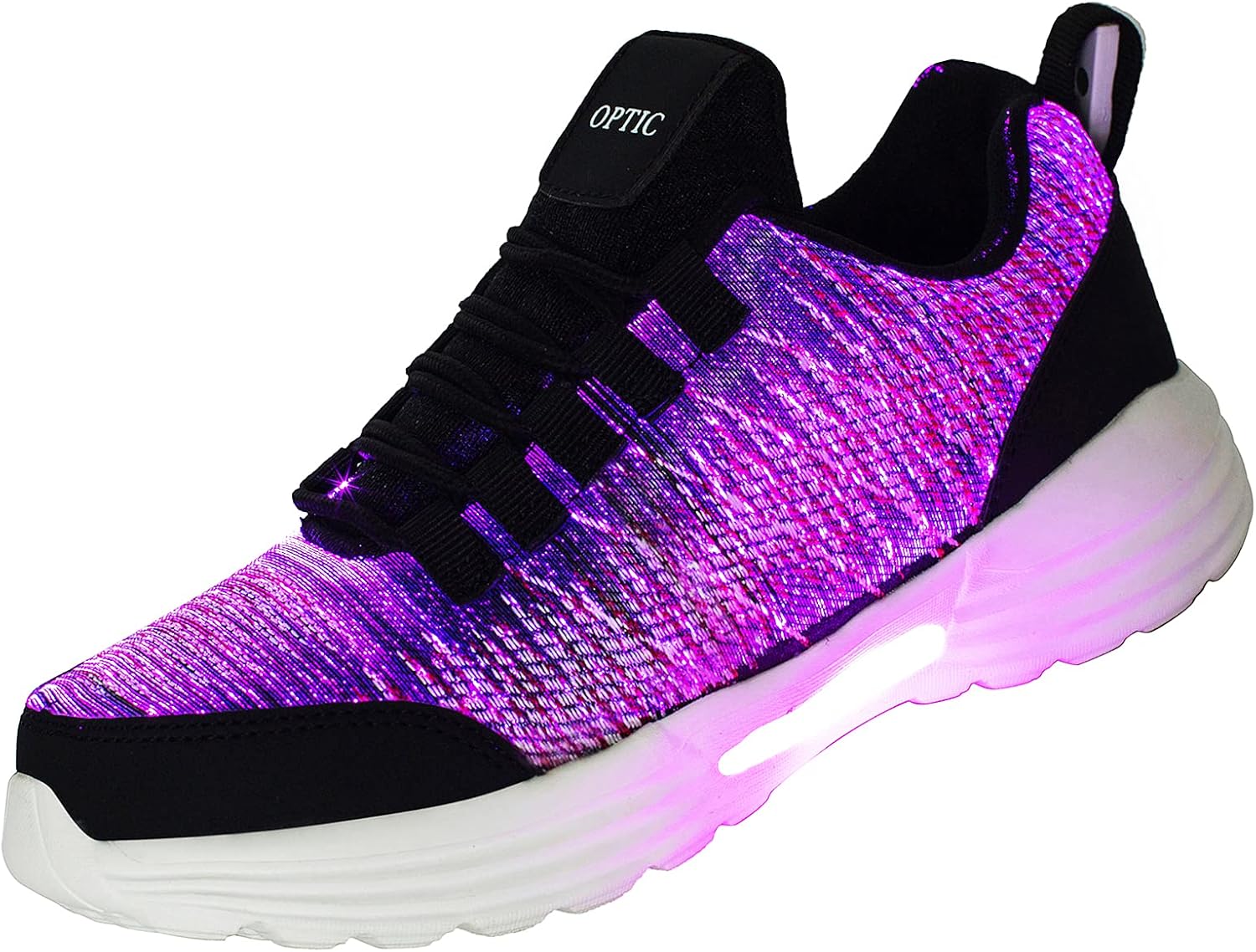 

Светящиеся кроссовки PYYIQI с LED-фиброоптикой для женщин и мужчин, светящиеся кроссовки с мигающими огнями для фестивалей, Рождества, Хэллоуина, новогодних вечеринок с USB-зарядкой, черный