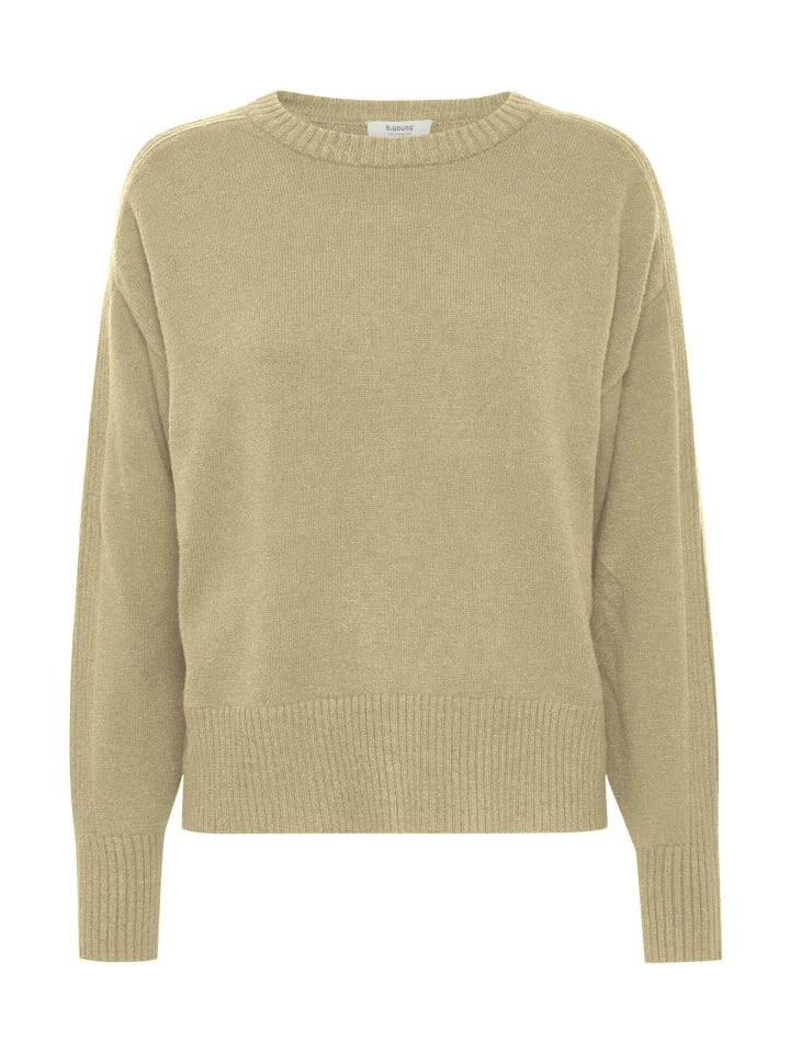 

Пуловер b.young Pullover Loose Fit Kurz Langarm Knitted Rundhals, бежевый