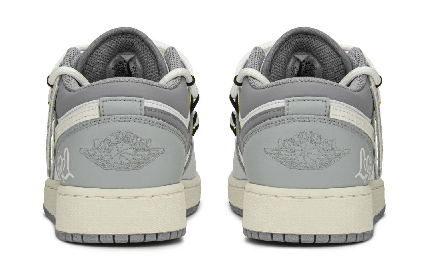 Кроссовки Air Jordan 1 Vintage Basketball Shoes Women's Low-Top Gray White — фото 3