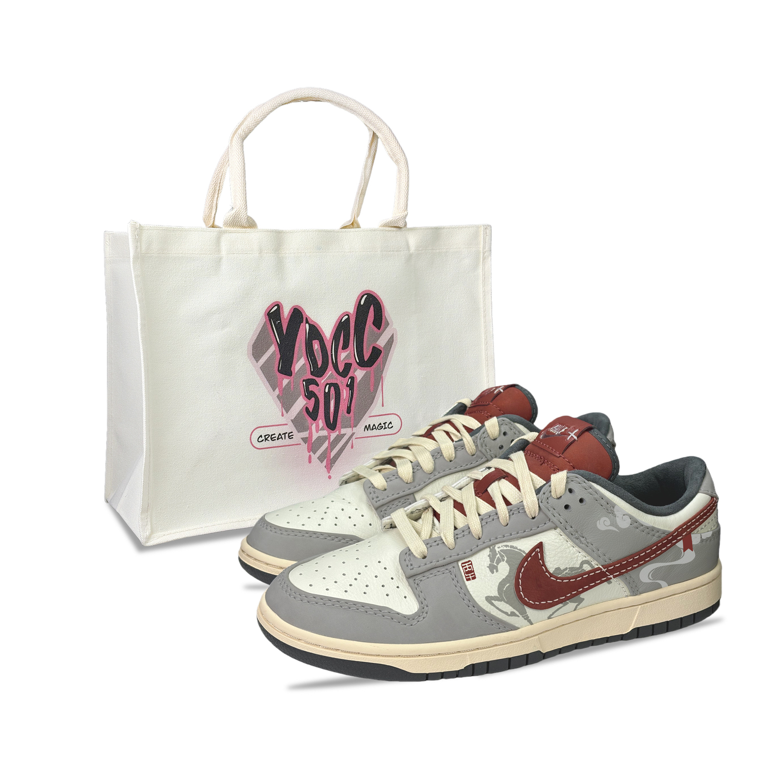 

Nike Кроссовки Dunk YDCC Jixun Yunjiu Shopping Bag Abrasion Resistant low top для скейтбординга мужские gray