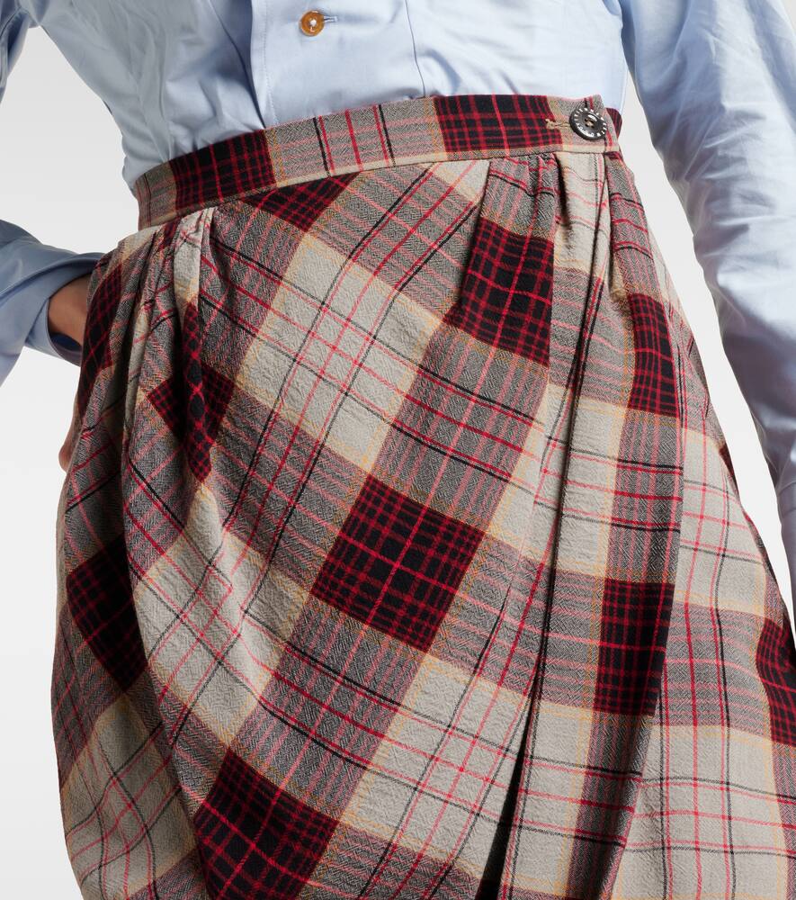 Пьяная драпированная клетчатая миди-юбка Vivienne Westwood, Aw24-Red Check — фото 4