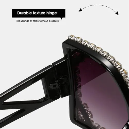 

Солнцезащитные очки квадратной формы с градиентным переходом цвета, крупная оправа, стразы, для женщин, летние, защита от УФ-излучения UV400, ретро-стиль MTZJH, C4