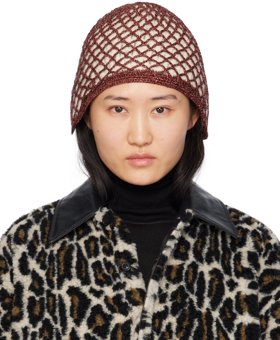 

Оранжевая шапка ручной работы с люрексом Maison Margiela