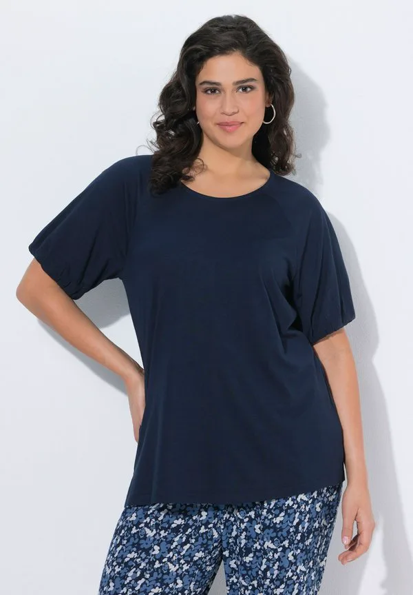 

Базовая футболка с пышными рукавами Ulla Popken, Marine, Синий, Базовая футболка с пышными рукавами Ulla Popken, Marine