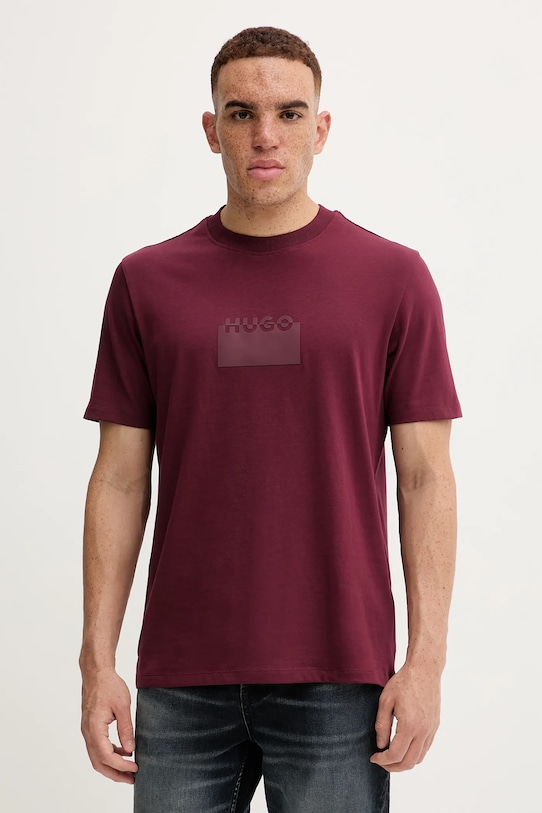 

Хлопковая футболка Hugo, бордовый, Красный, Хлопковая футболка Hugo, бордовый