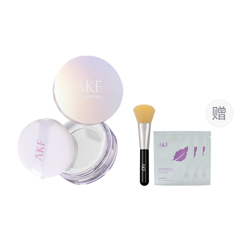 

Водостойкая и влагостойкая рассыпчатая пудра для контроля жира без переноса 10г AKF, New Edition Shimmering #02 with Brush + Makeup Remover Wet Towel 18ml