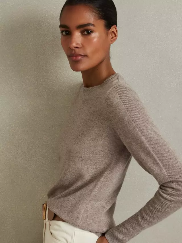 

Джемпер Reiss Annie Wool Cashmere Blend Crew Neck, цвет neutral