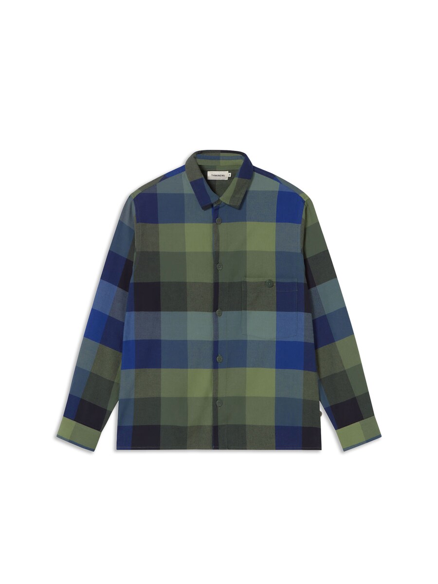 

Рубашка на пуговицах классического кроя Thinking MU Theo, зеленый