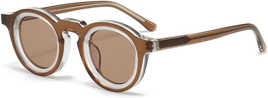 

Солнцезащитные очки с толстой оправой из ацетата для мужчин и женщин, винтажные ретро круглые солнцезащитные очки для активного отдыха с защитой от УФ-излучения UV400 HDUBFY, C7