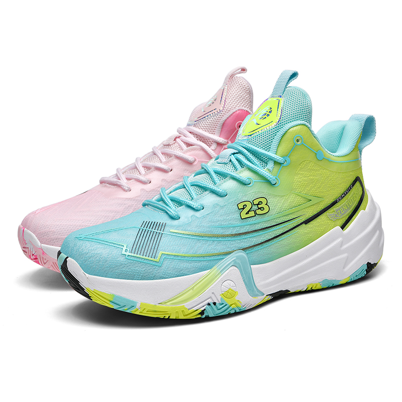 

Kuding Амортизирующие устойчивые к истиранию дышащие баскетбольные кроссовки мидтоп унисекс - непарные [белый розовый+белый лунный], цвет Mismatched[White Pink+White Moon]