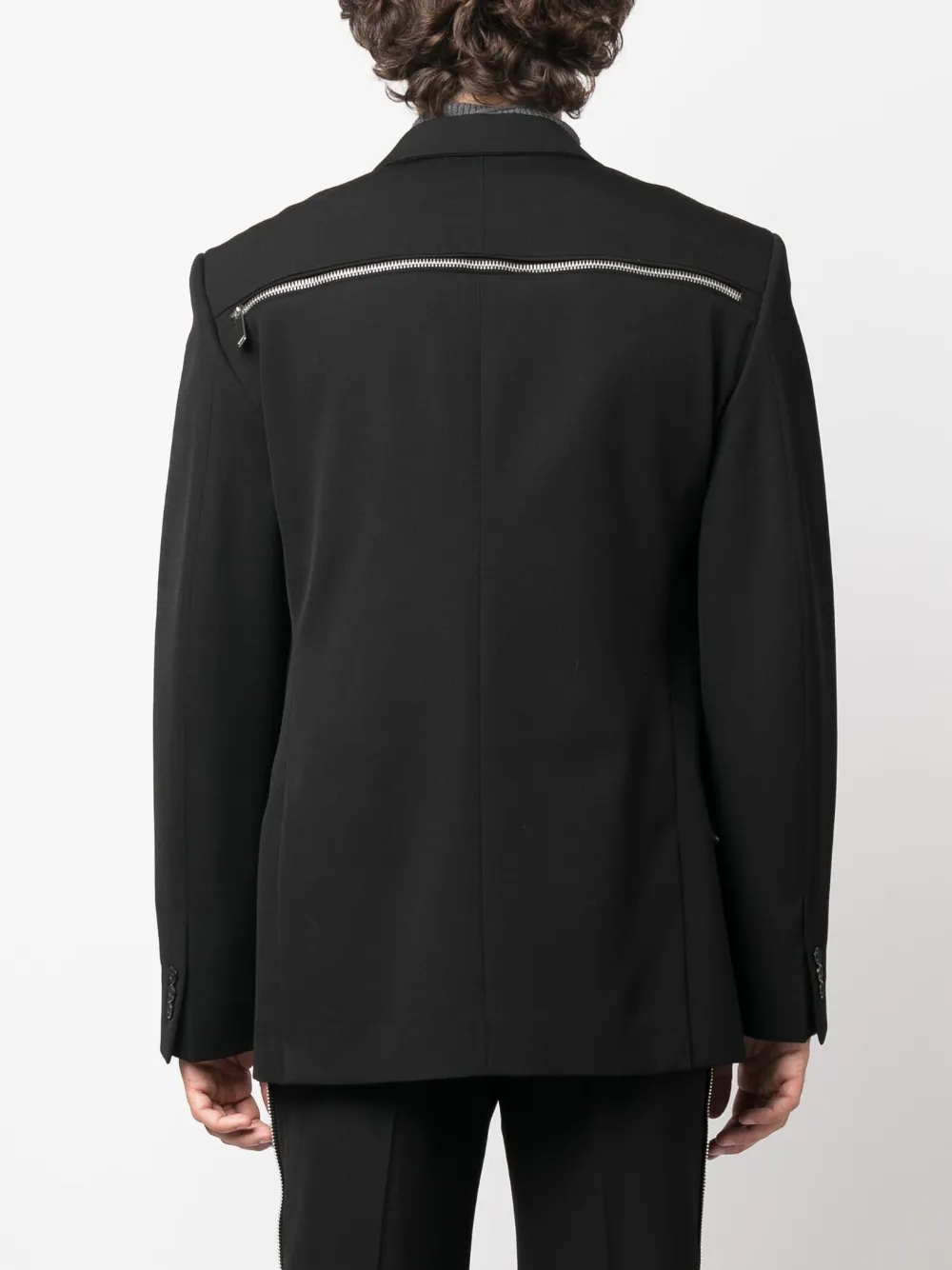 Двубортный пиджак из вирджинской шерсти OFF-WHITE, черный — фото 4