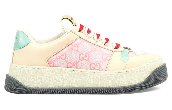 Кроссовки screener sneaker 'gg monogram beige pink' Gucci, розовый — фото 2