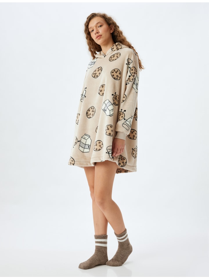 

KOTON Бежевый халат с узором