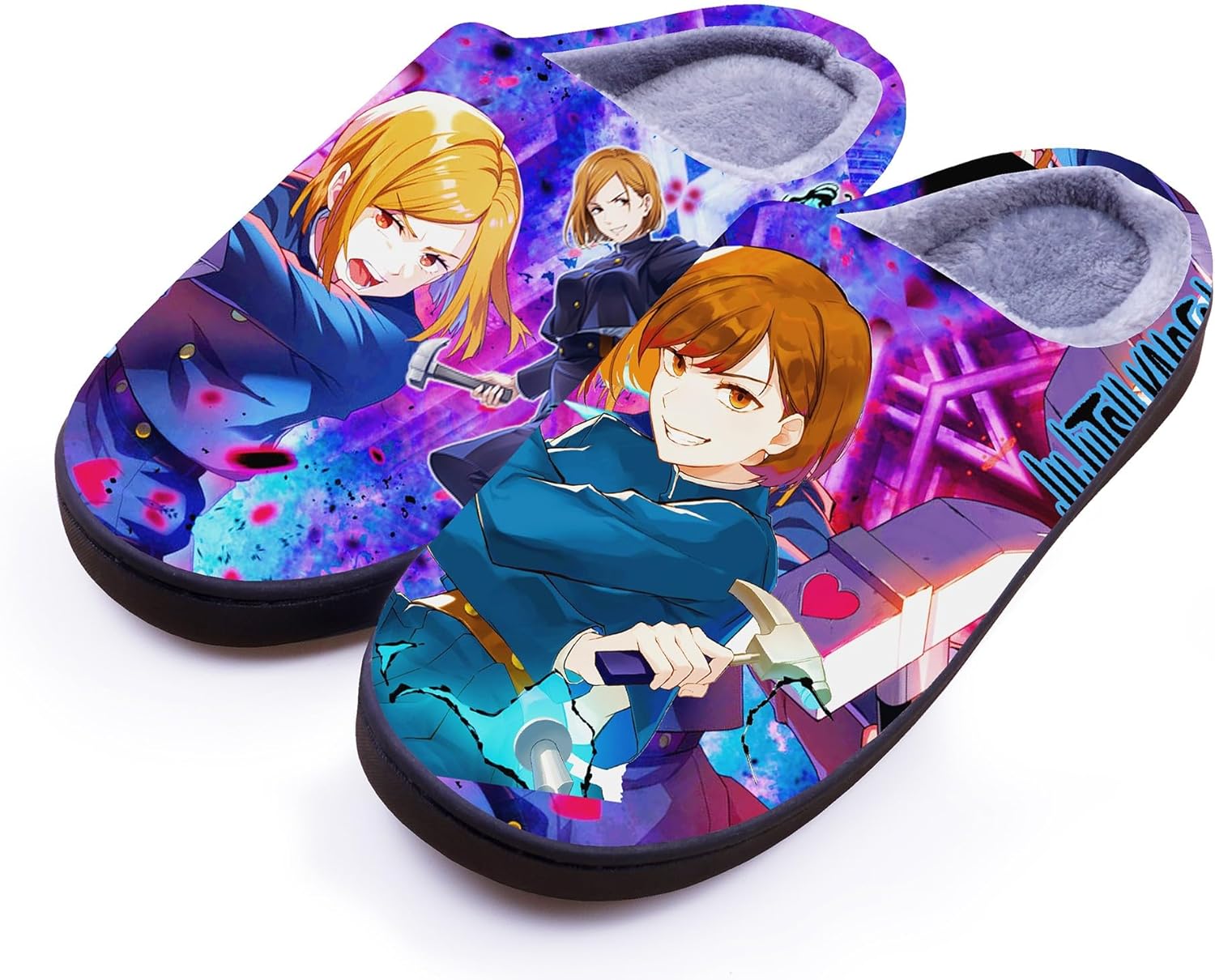 

Мягкие домашние тапочки в стиле аниме для женщин и мужчин, из пеноматериала с эффектом памяти, зимние противоскользящие тапочки для дома и улицы Wanhongyue, E
