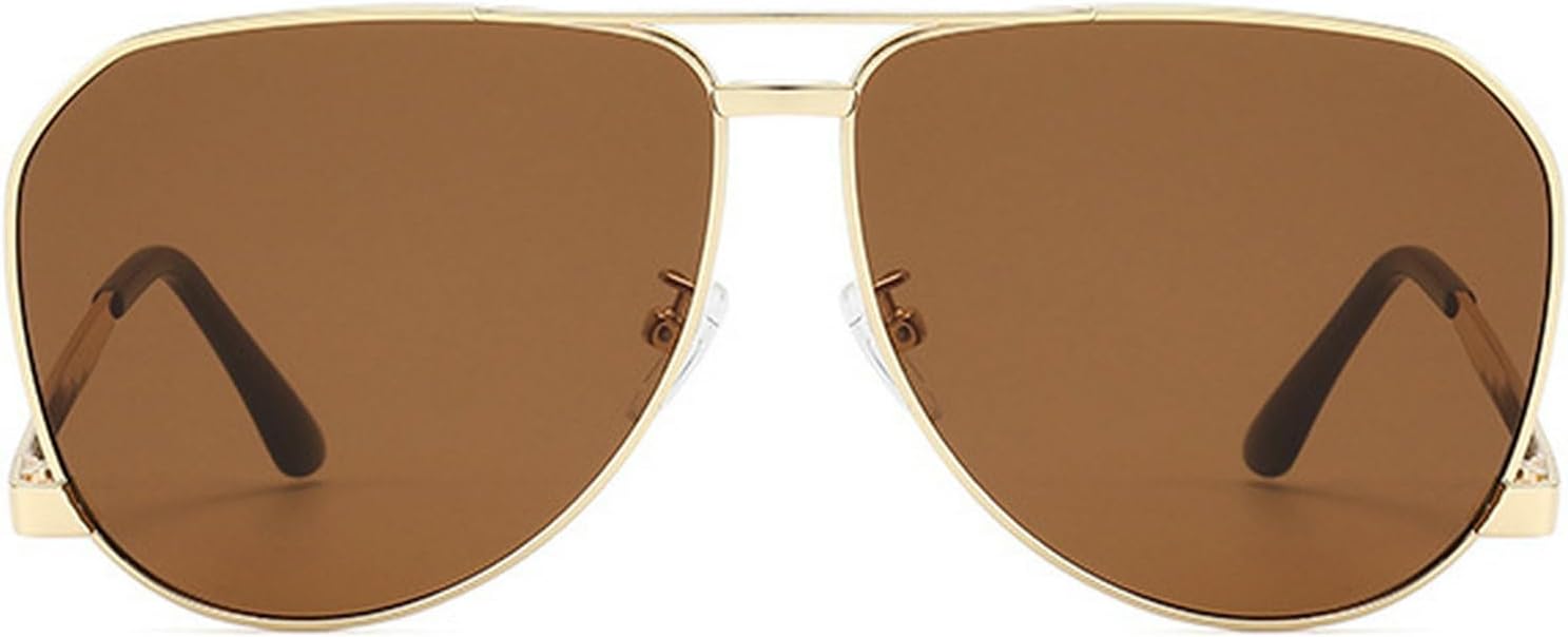 

Модные солнцезащитные очки большого размера «кошачий глаз» в стиле Y2k для женщин, винтажные коричнево-зеленые оттенки, защита от УФ-излучения UV400, мужские солнцезащитные очки-пилот mincl, Brown