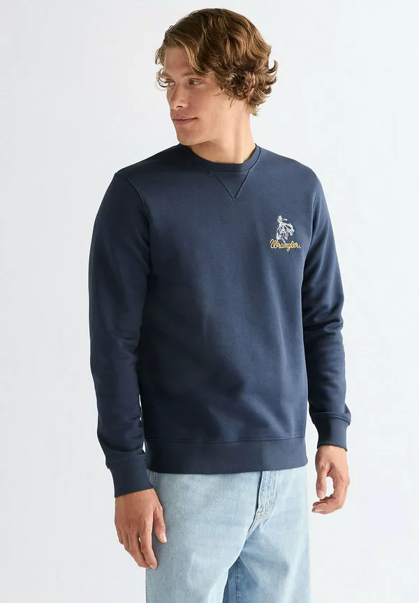 

Толстовка с длинными рукавами и вышивкой, прямого кроя. Wrangler, Navy, Синий, Толстовка с длинными рукавами и вышивкой, прямого кроя. Wrangler, Navy