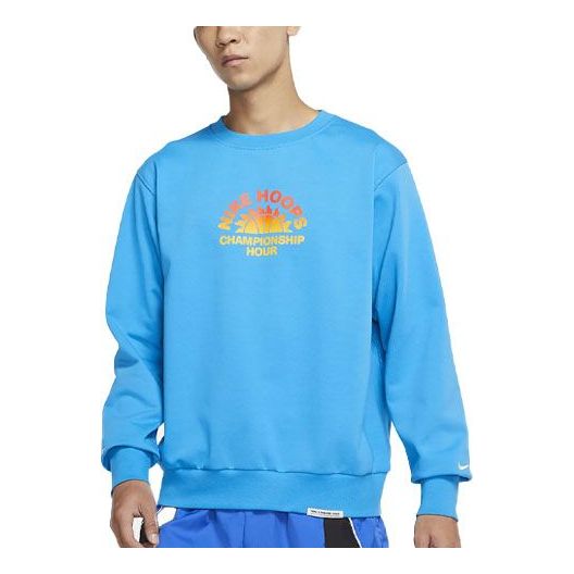 

Толстовка Nike Standard Issue Pattern Printing Loose Round Neck Sports Blue, синий