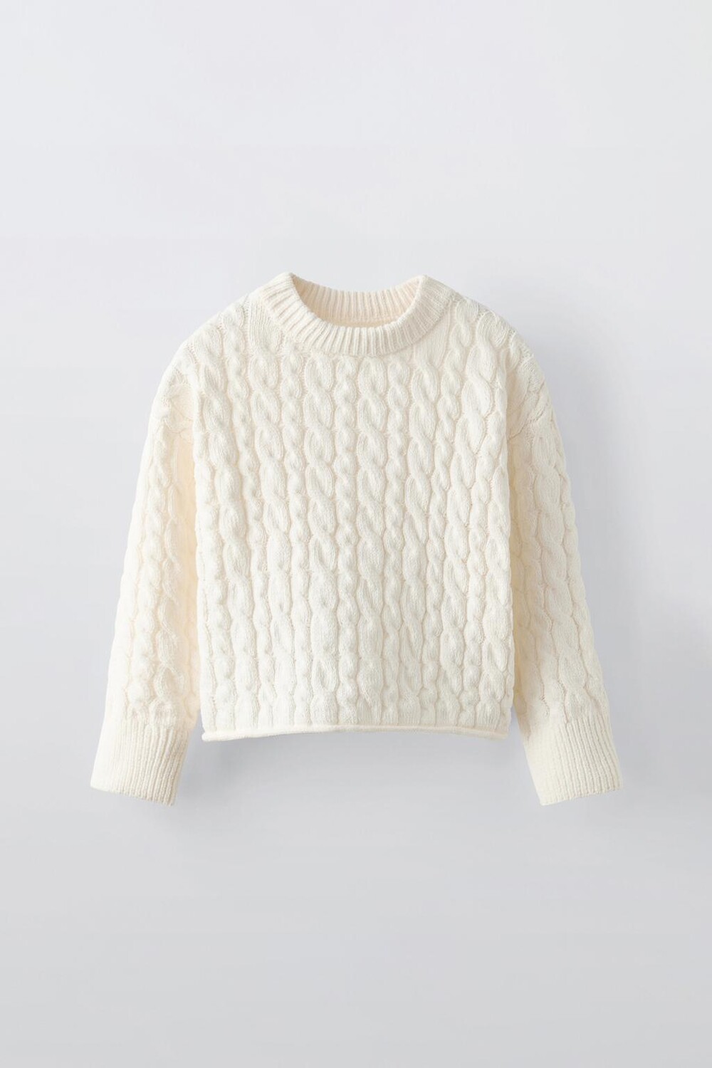 

Свитер из шенили с косичной тряской ZARA, экрю
