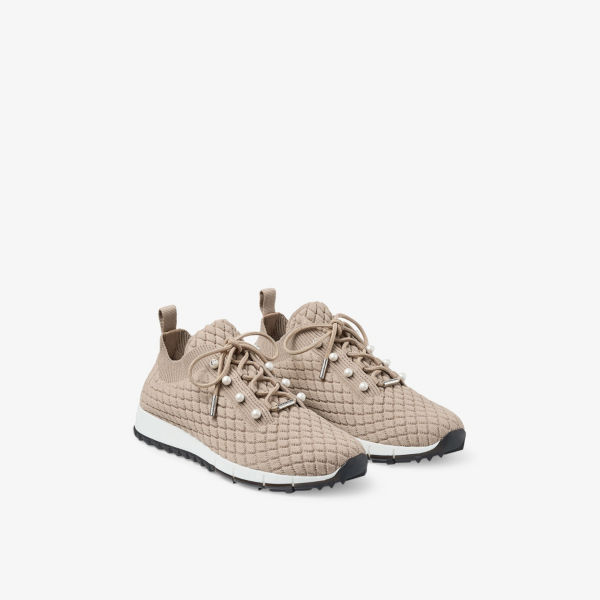 Кроссовки Jimmy Choo Veles с вязаной фактурой и декором, бежевый — фото 3