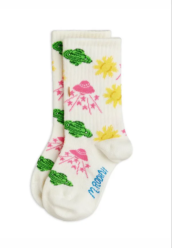 Космические носки унисекс Mini Rodini, Off-White
