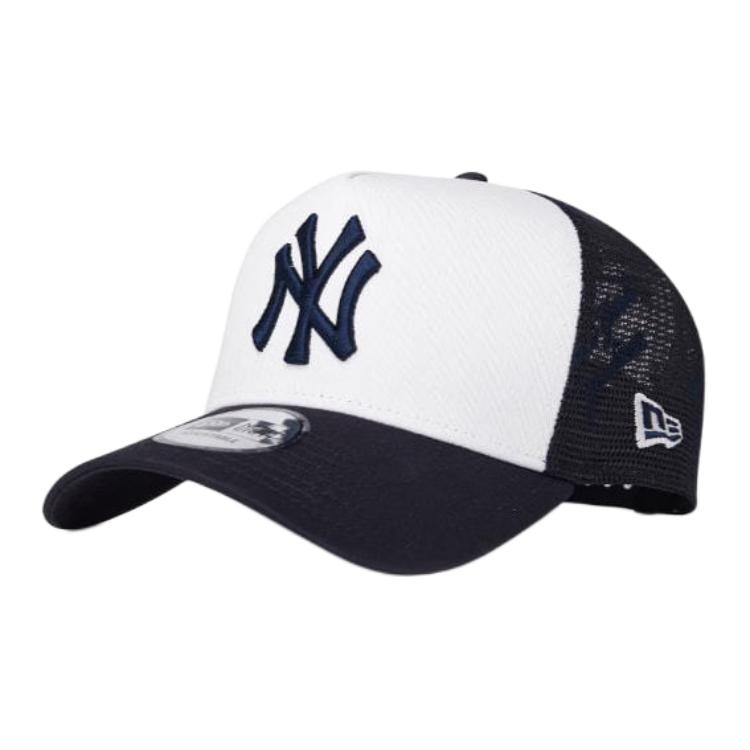 

New Era Хлопковая бейсболка унисекс бело-синяя, White/Navy Blue