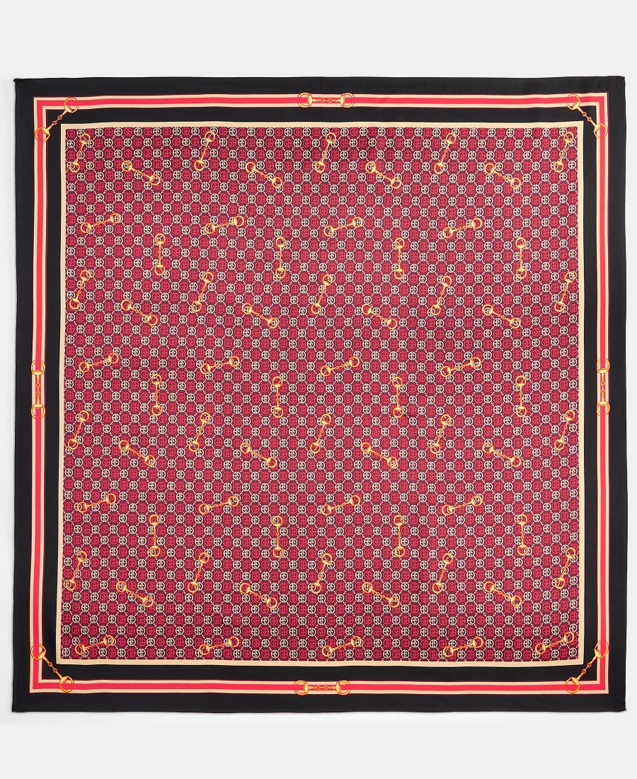 

Квадратный шарф с логотипом, эксклюзивно представлен в Macy's Giani Bernini, Black Red