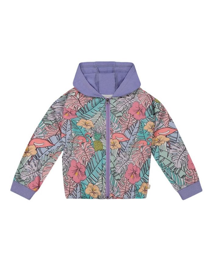 

Детская худи-кардиган с принтом из френч терри (для девочек) - подростковый размер Deux par Deux, фиолетовый