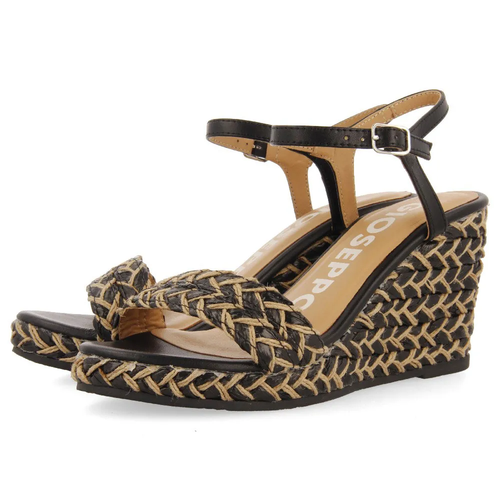 Сандалии Gioseppo 72006 esparto wedge, черный
