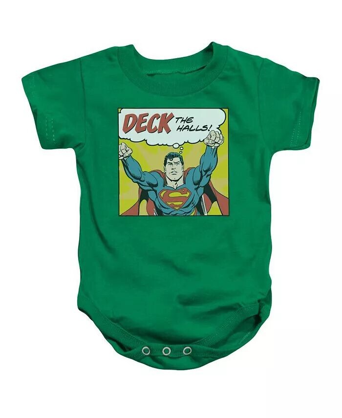 

Новорожденные Девочки DC Comics Baby Deck The Halls Snapsuit Superman, зеленый