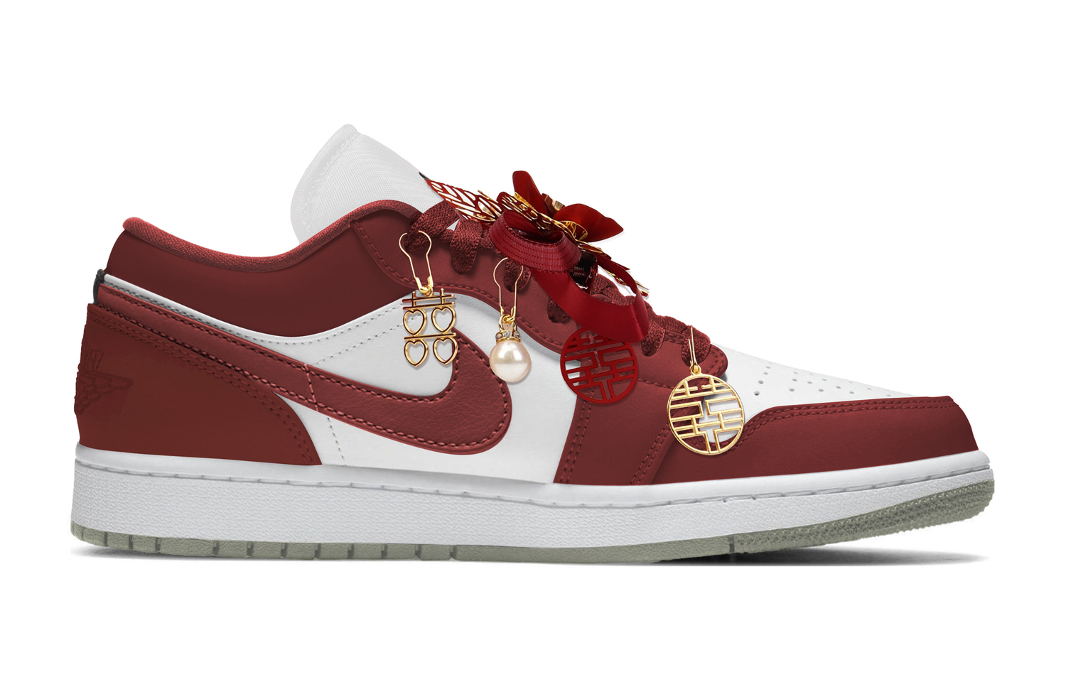 Jordan Air 1 Abrasion Resistant Low top Skateboard Shoes Unisex Red — фото 4
