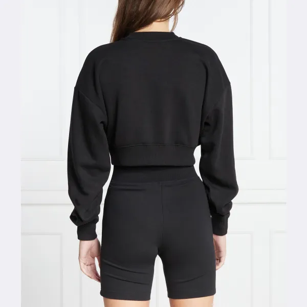 Укороченная толстовка с логотипом Calvin Klein, черный — фото 3