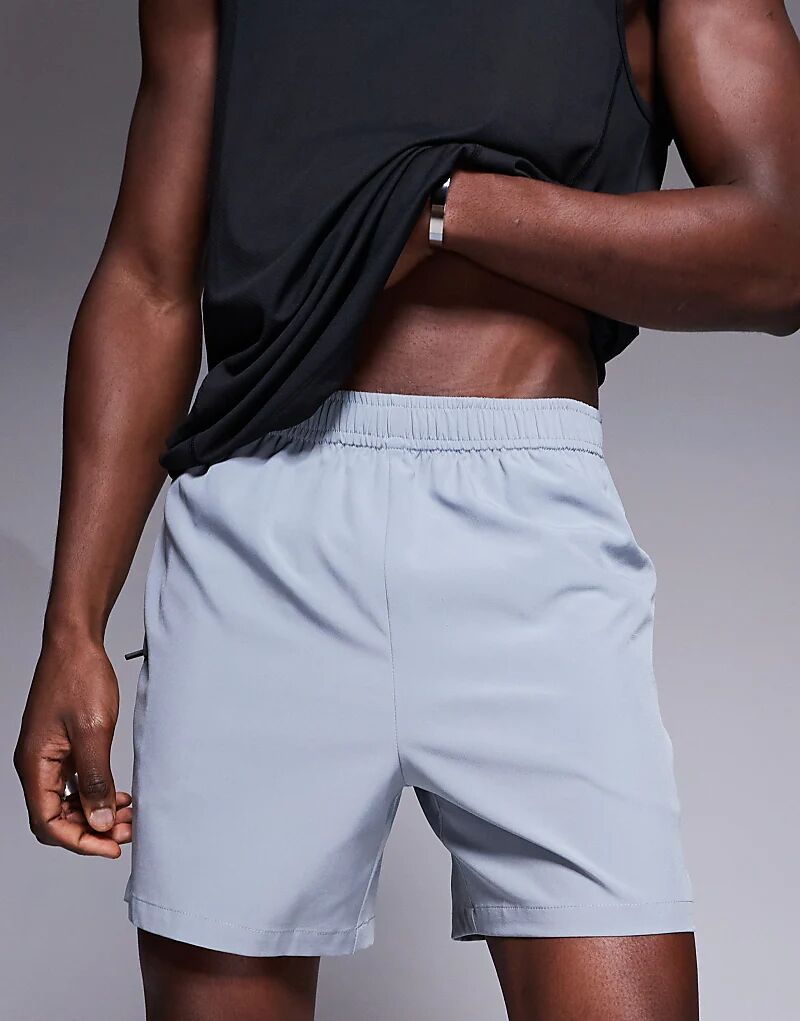 

4505 Icon 5-Дюймовые быстросохнущие тренировочные шорты с карманами на молнии серого цвета