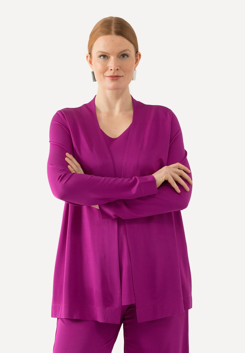 

Кардиган OPEN SHAPE Ulla Popken, цвет Berry