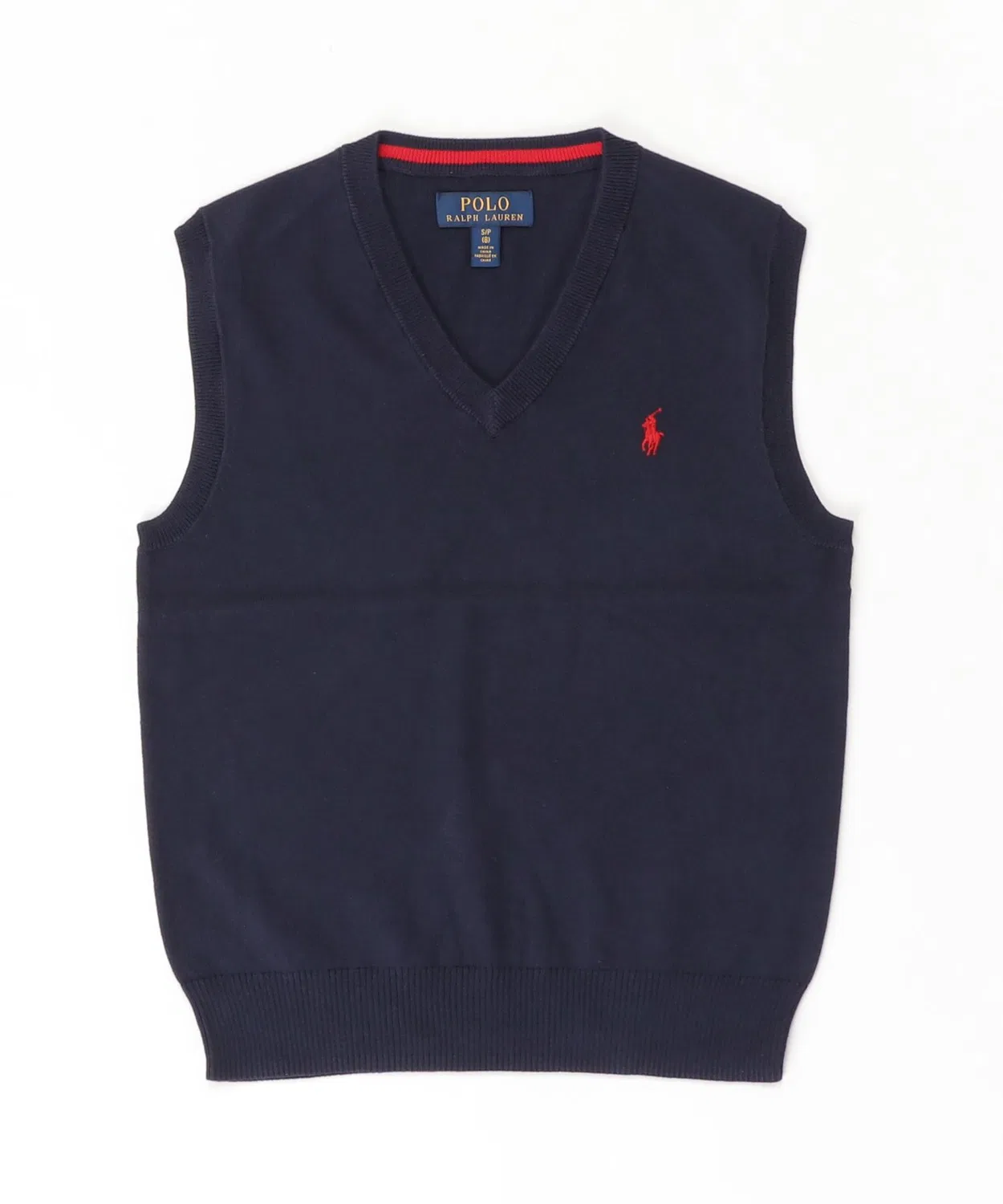 Жилет-свитер хлопковый V-образный вырез Ralph Lauren, синий — фото 3