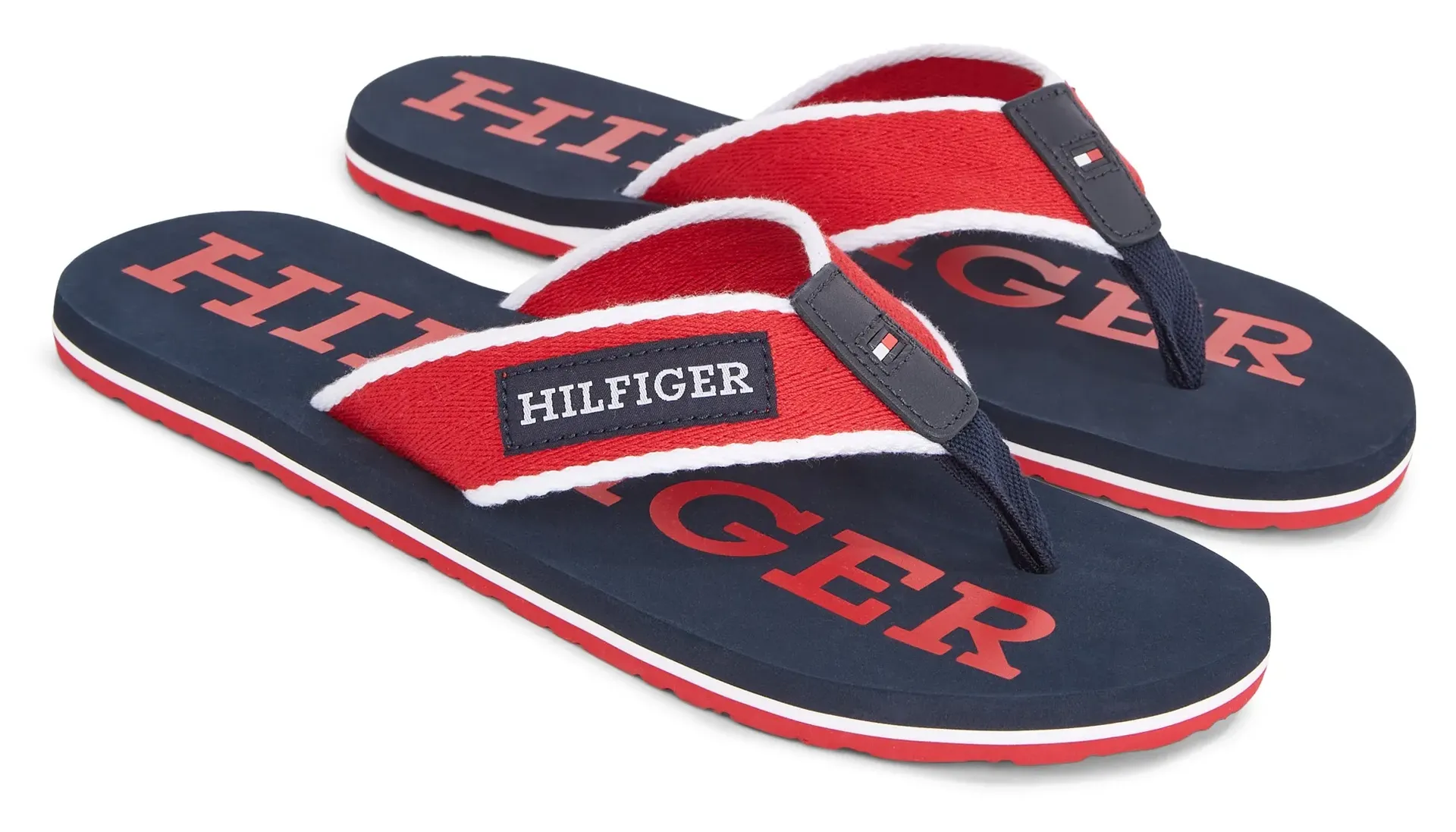 

Шлепанцы Tommy Hilfiger "PATCH HILFIGER BEACH SANDAL", летняя обувь, тапочки, горки для бассейна, обувь для купания, с надписью логотипа, синий