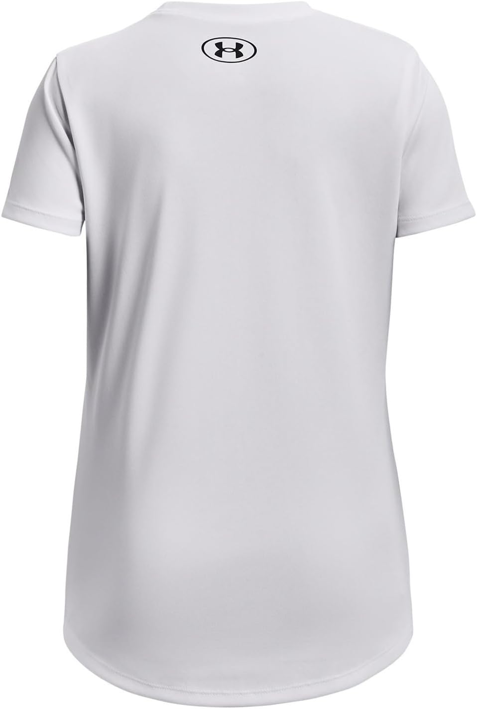 Футболка Under Armour Girls с короткими рукавами и большим логотипом Tech Print, (101) White/Black — фото 2