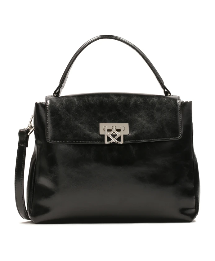 

Кожаная сумочка с декоративной застежкой Kazar, черный