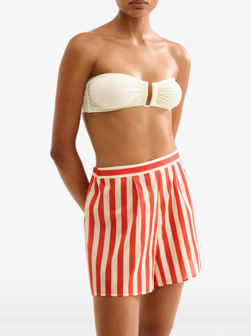 Полосатые шорты Eres, красный — фото 2
