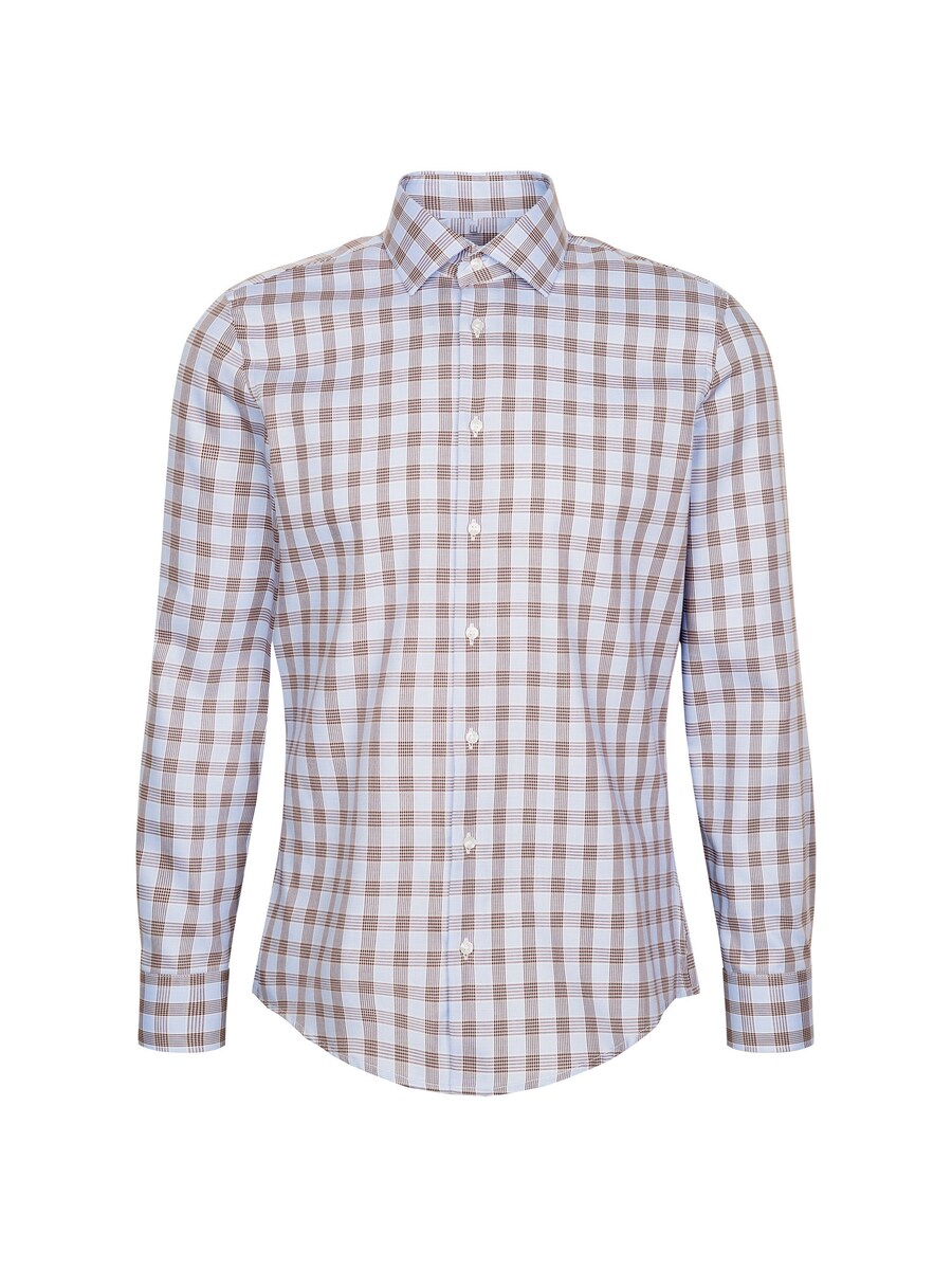 

Рубашка на пуговицах классического кроя SEIDENSTICKER, светло-коричневый/белый