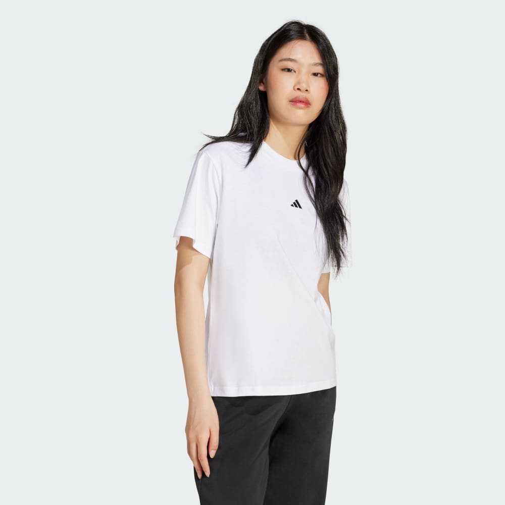 Футболка Adidas Essentials Small Logo Cotton Tee, белый/черный — фото 3