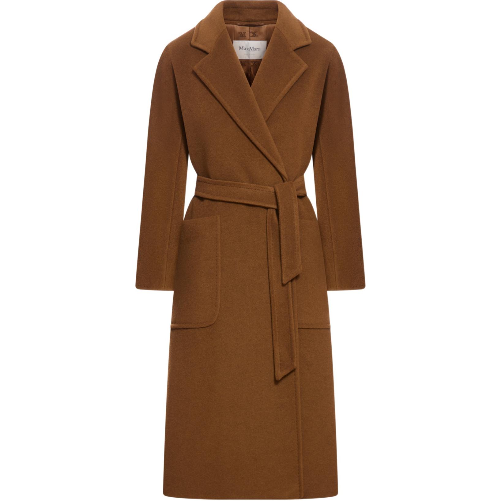 

MaxMara Длинное пальто с поясом, Brown