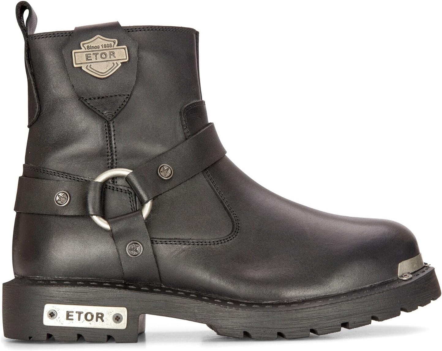 

Мужские кожаные военные ботинки черные тактические байкерские мотоциклетные панк-вестерн Infinity Leather