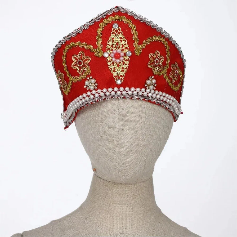 Женский головной убор «Renaissance Crown National Dance Pearl Headpiece Hat» от Dianzan Dianzan, Style 2 — фото 2